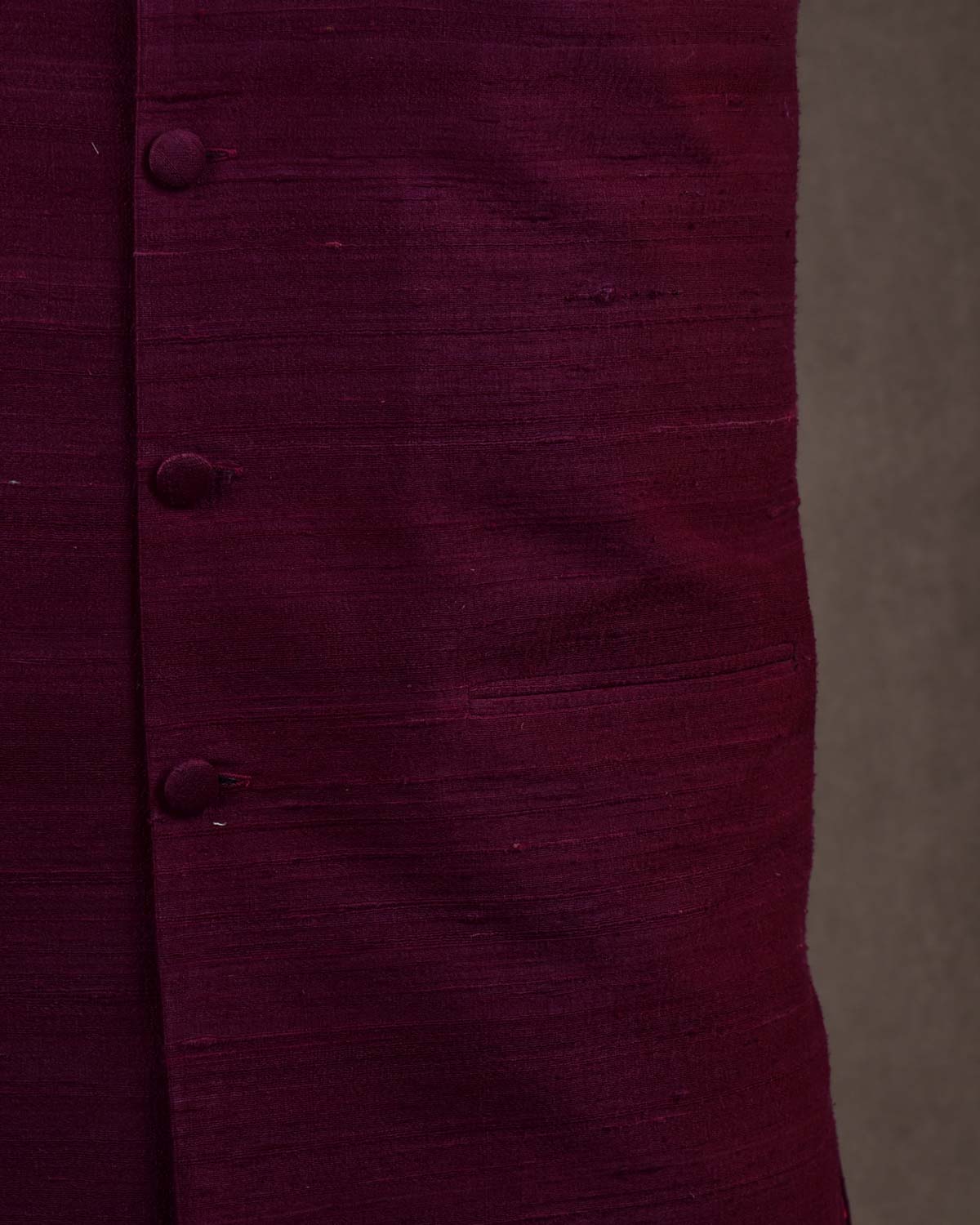 Sangria Maroon Textured Raw Silk Mens Modi Jacket-HolyWeaves