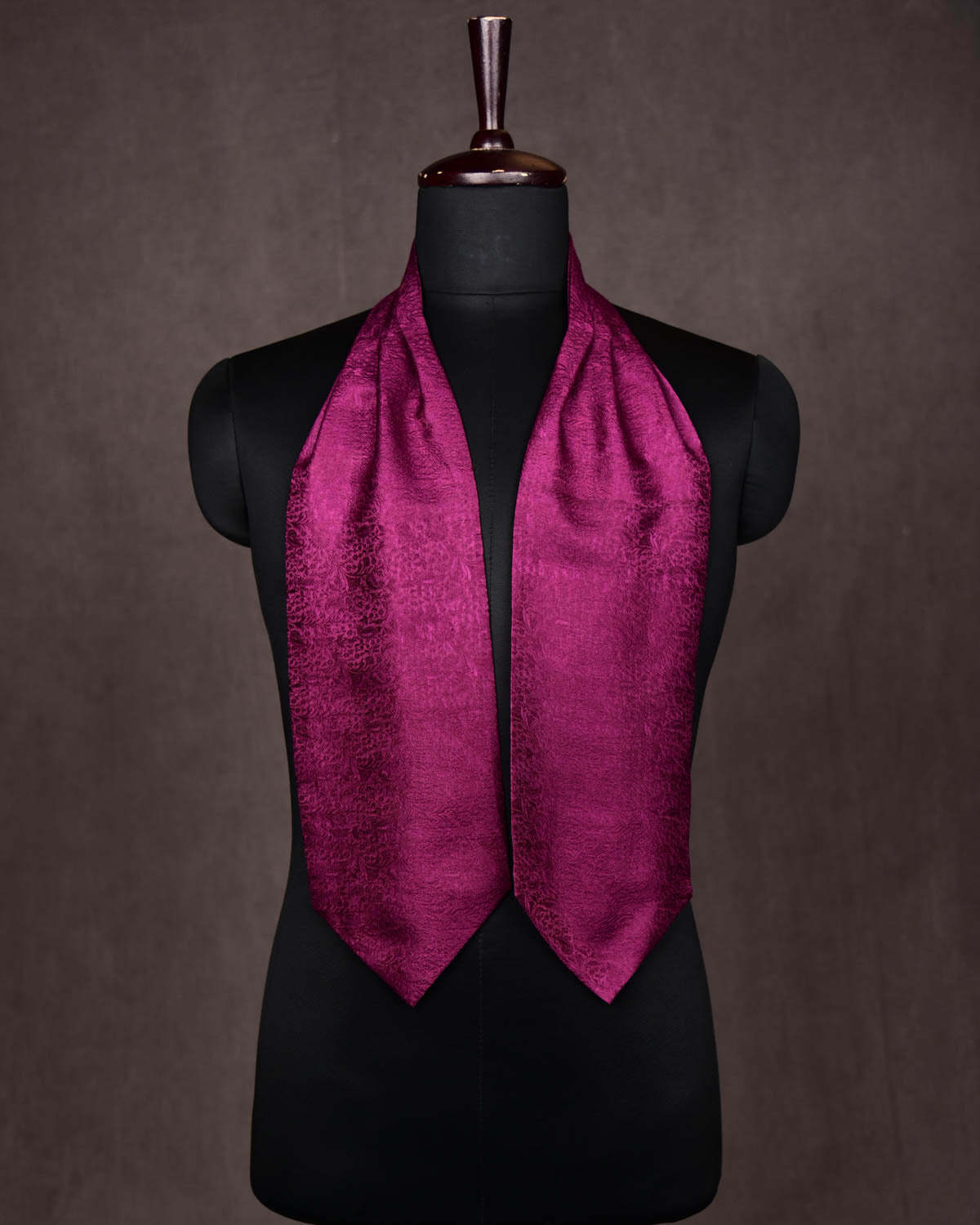 Purple Tanchoi Silk Ascot Tie-HolyWeaves