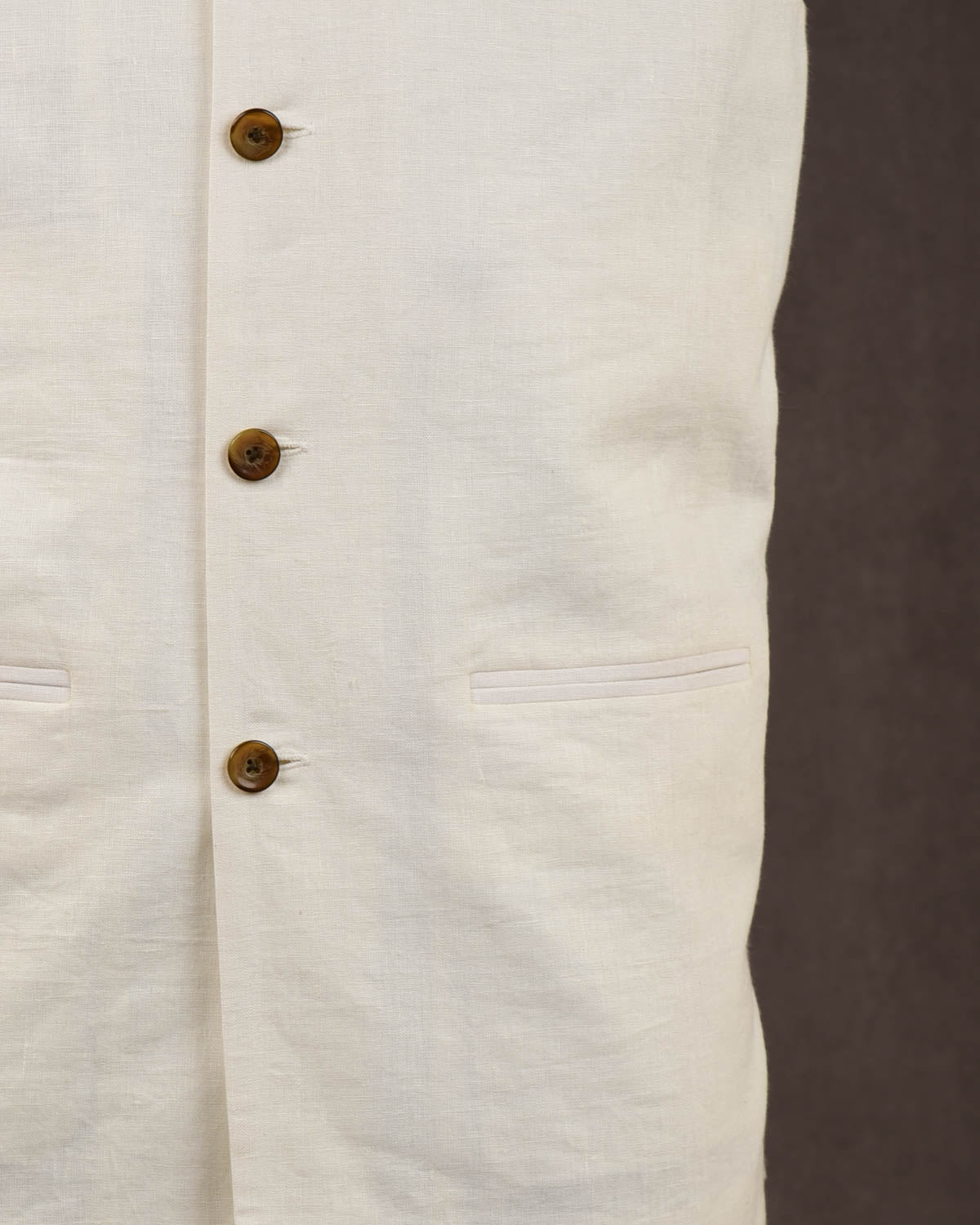 White Linen Mens Modi Jacket-HolyWeaves