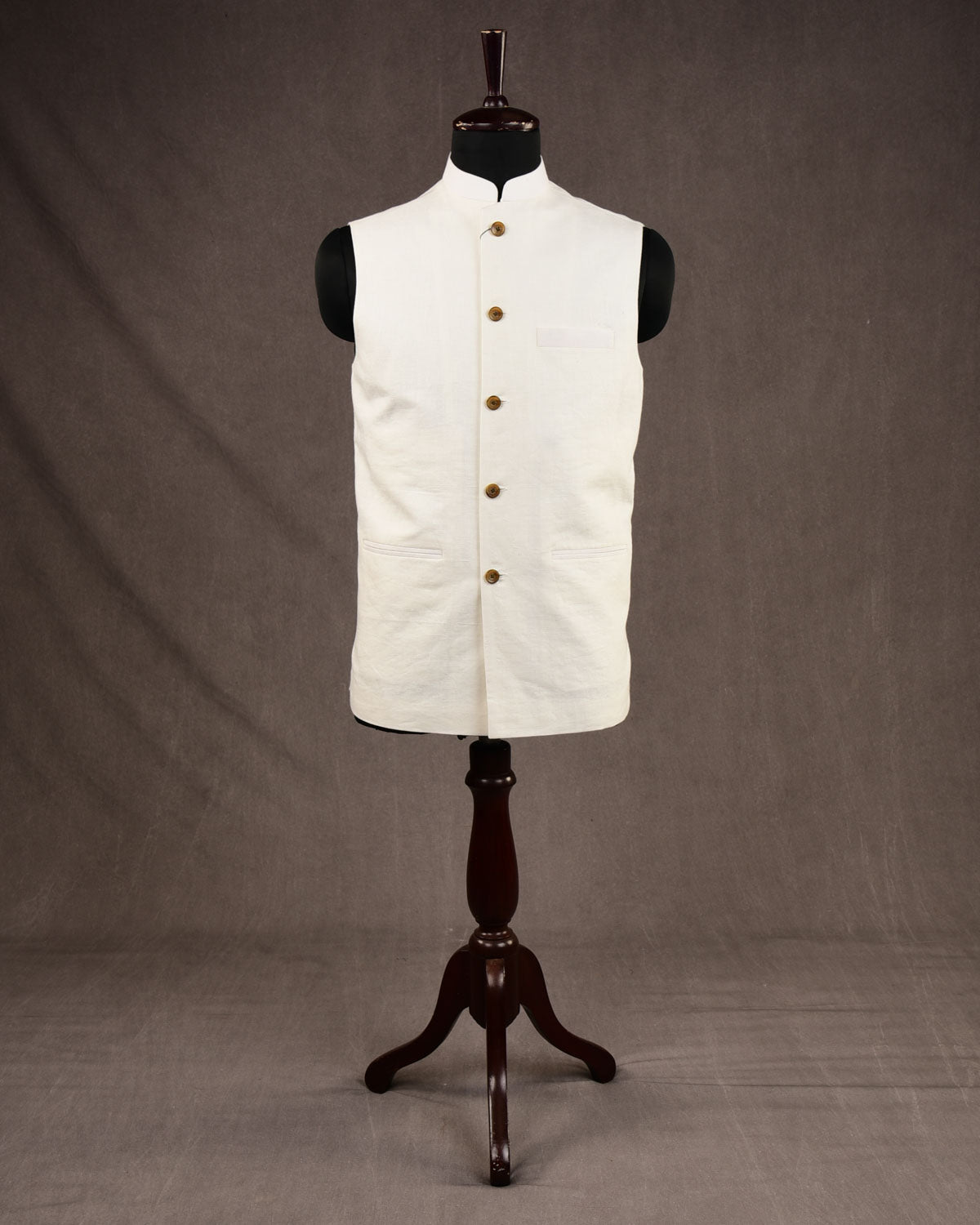 White Linen Mens Modi Jacket-HolyWeaves