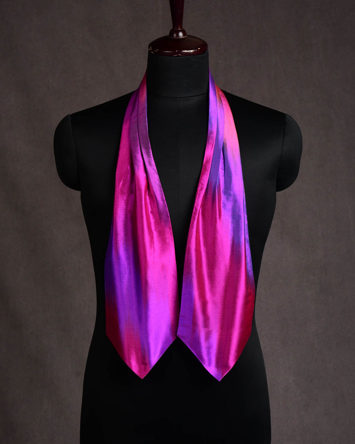 Vibgyor Fuchsia Pink Handwoven Silk Ascot Tie-HolyWeaves