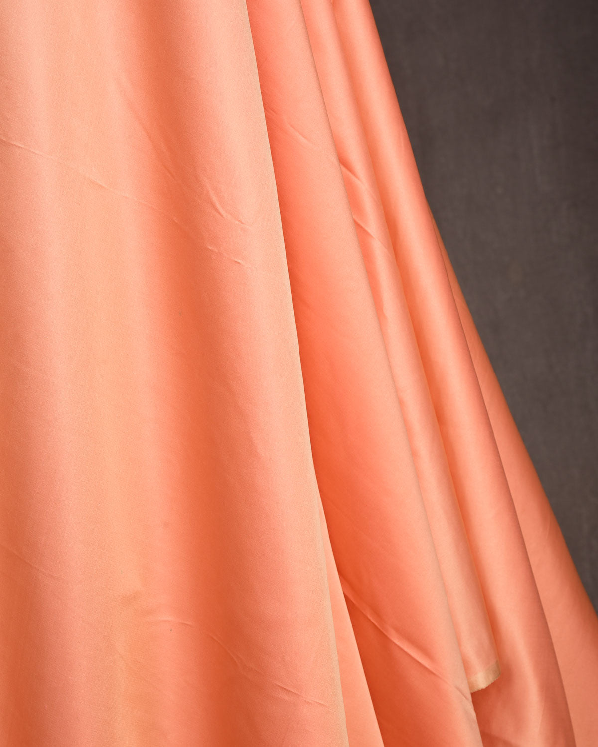 Peach Banarasi Plain Woven Satin Viscose Silk Unisex Fabric-HolyWeaves