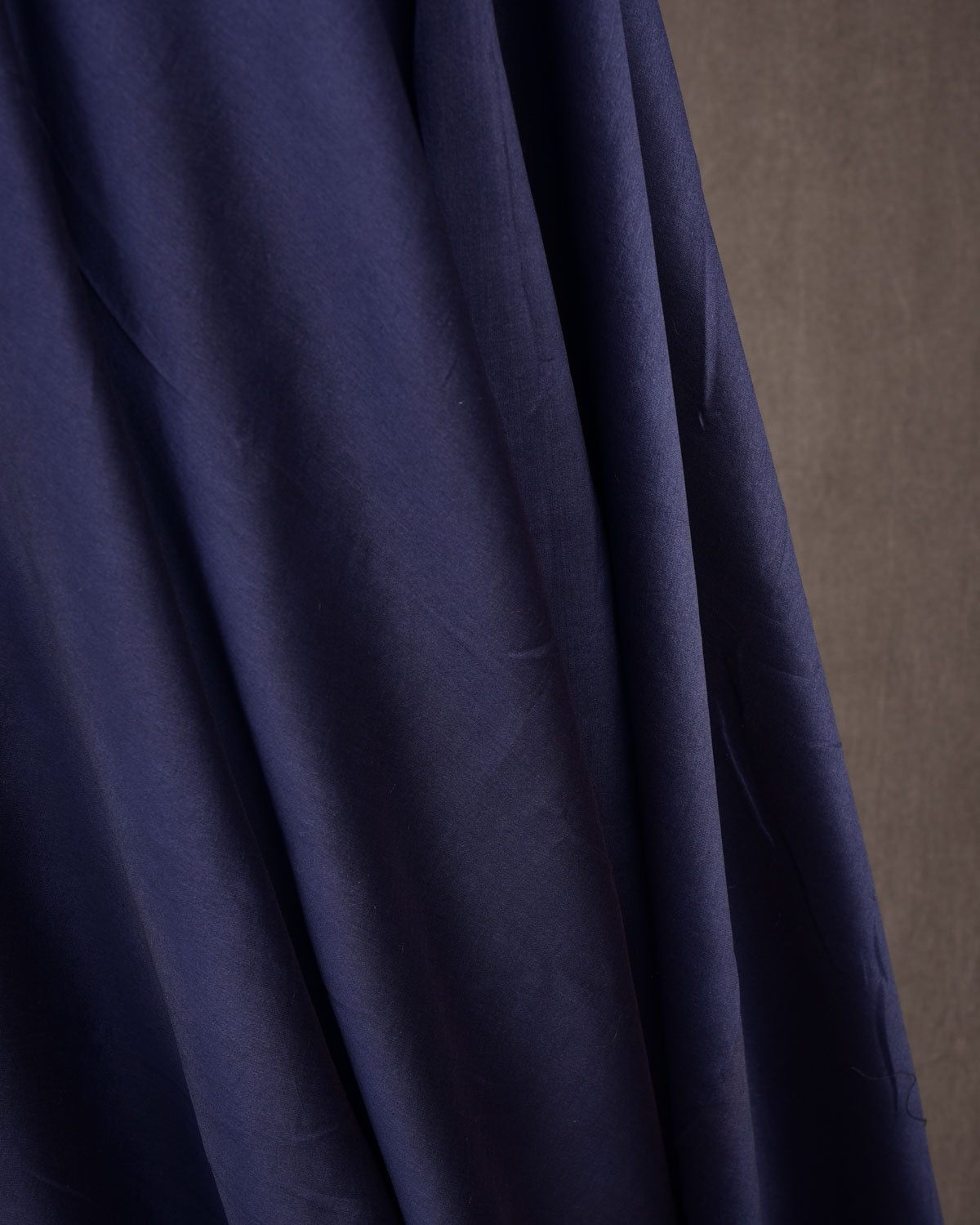 Navy Blue Banarasi Pure Cotton Silk Fabric-HolyWeaves