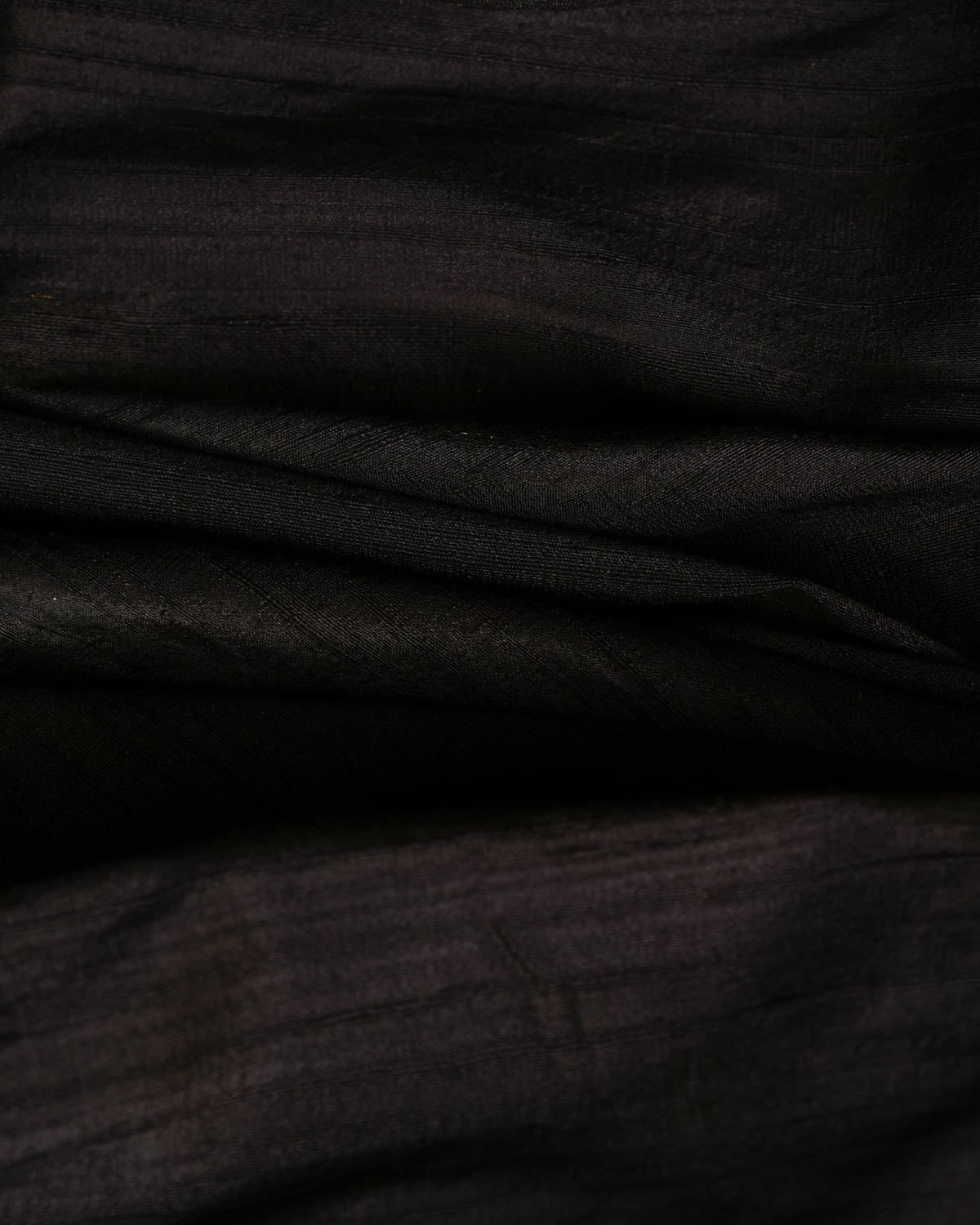 Black Banarasi Textured Handwoven Raw Silk Fabric-HolyWeaves