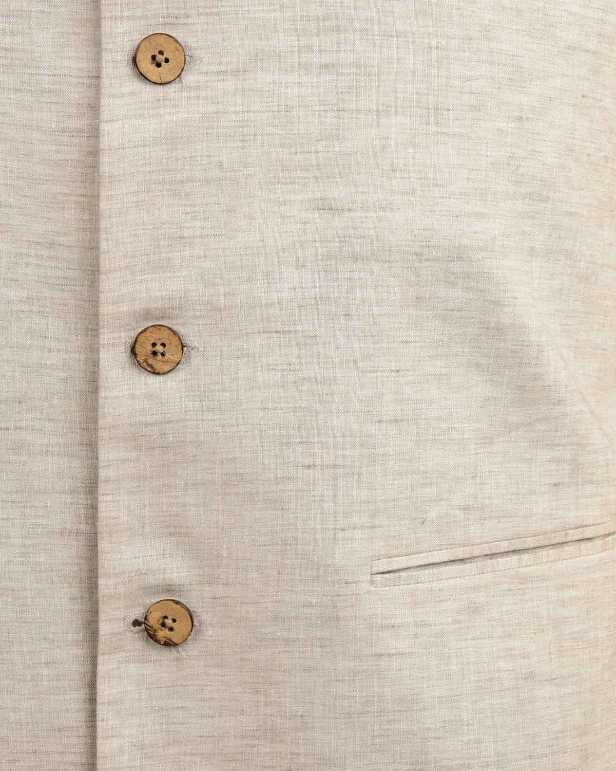 Textured Beige Linen Mens Modi Jacket-HolyWeaves