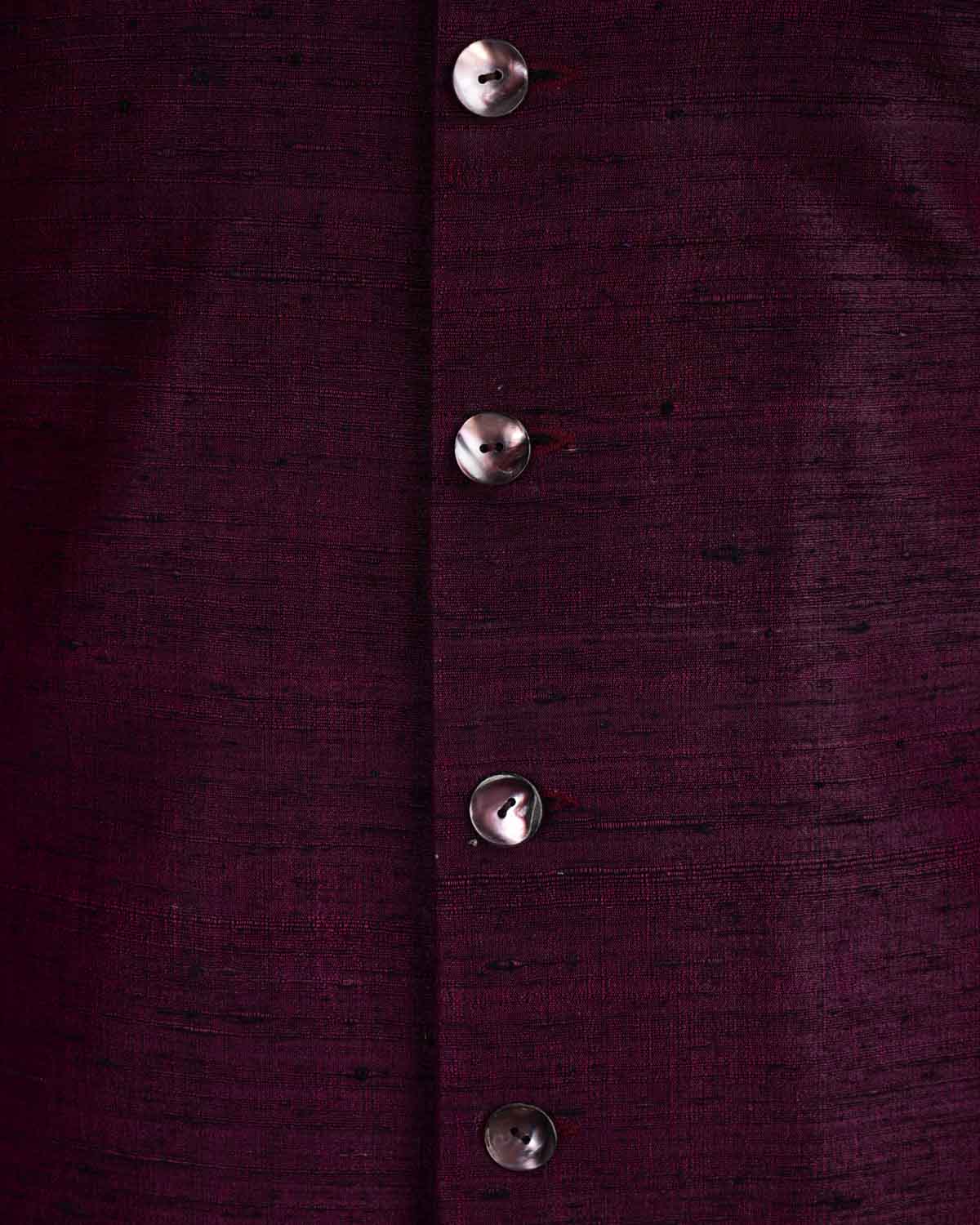 Byzantium Purple Textured Handwoven Raw Silk Mens Sherwani-HolyWeaves