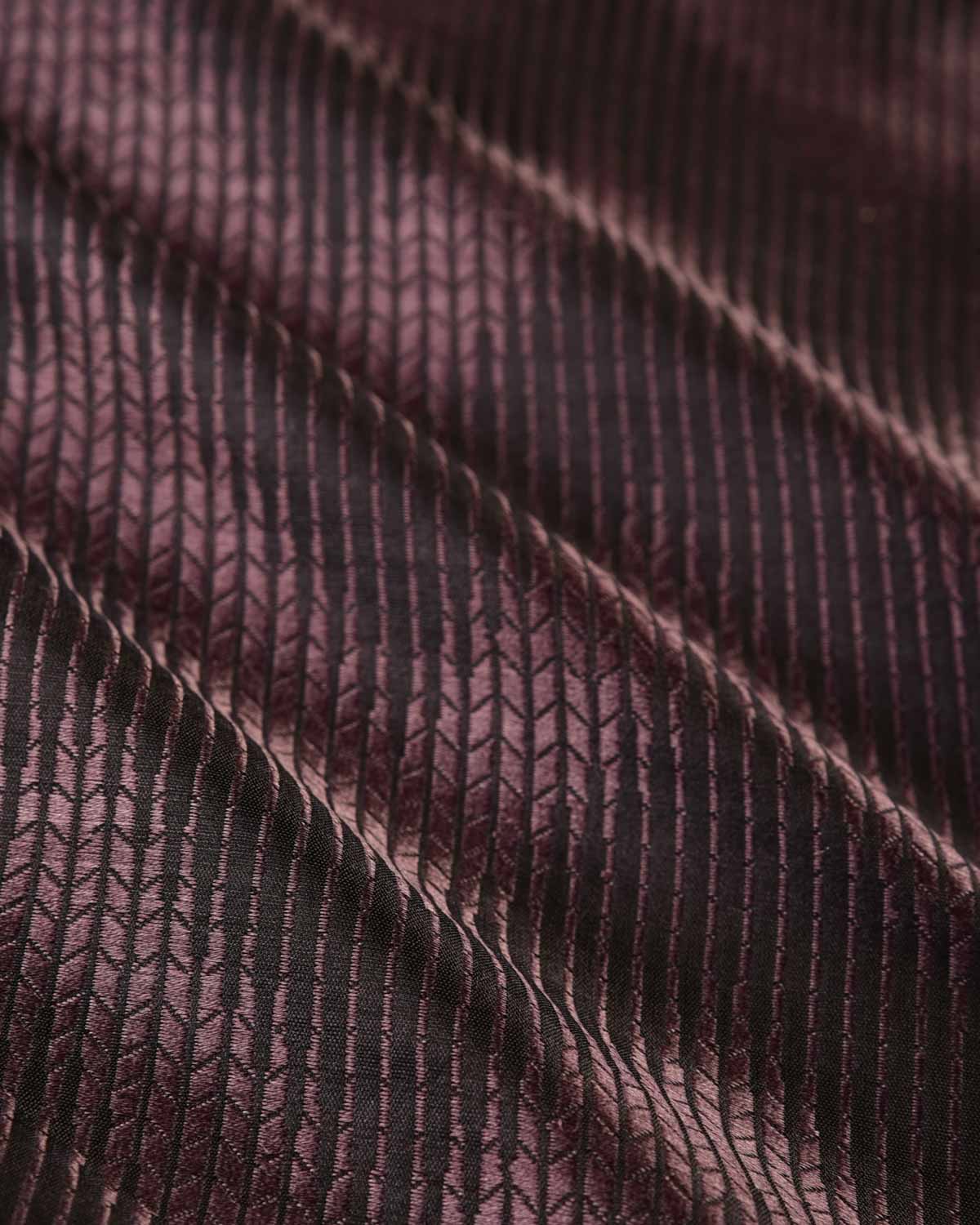 Brown Herringbone Chevron Tanchoi Handwoven Silk Pocket Square-HolyWeaves