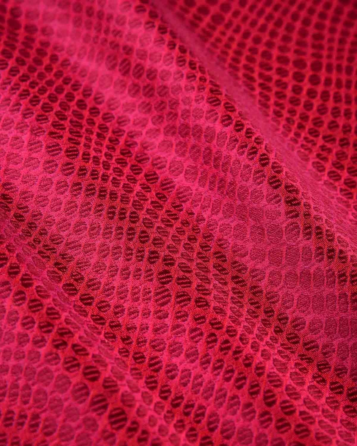 Burgundy Banarasi Python Stripes Tanchoi Handwoven Silk Pocket Square-HolyWeaves