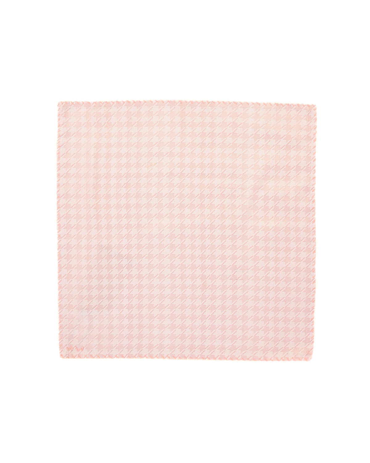 Misty Rose Pink Banarasi Houndstooth Tanchoi Handwoven Silk Pocket Square-HolyWeaves