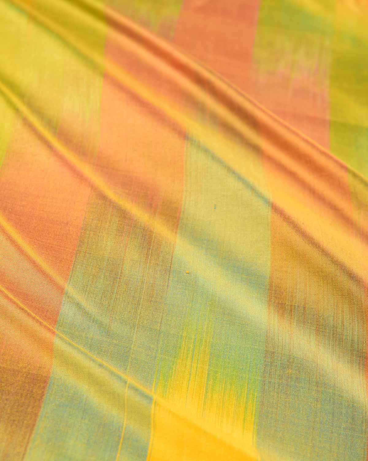 Vibgyor Yellow Banarasi Handwoven Silk Pocket Square-HolyWeaves