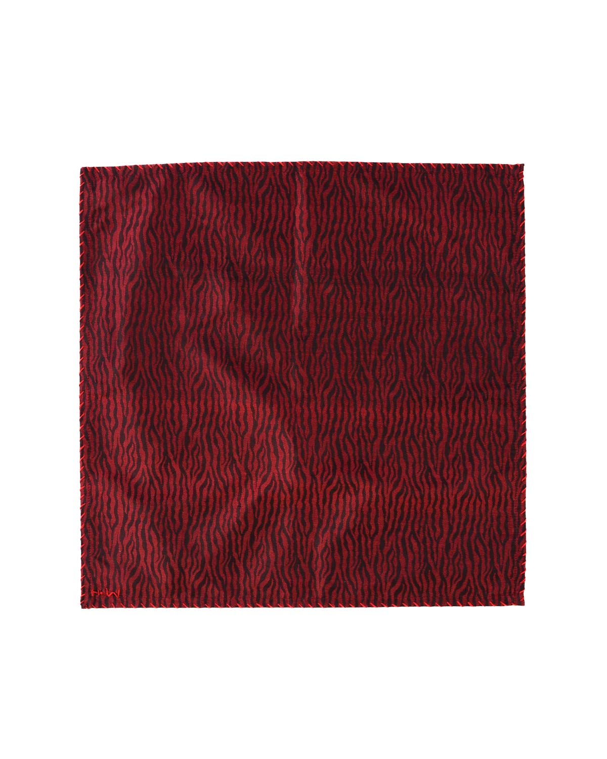 Maroon Zebra Stripes Tanchoi Handwoven Silk Pocket Square for Men-HolyWeaves