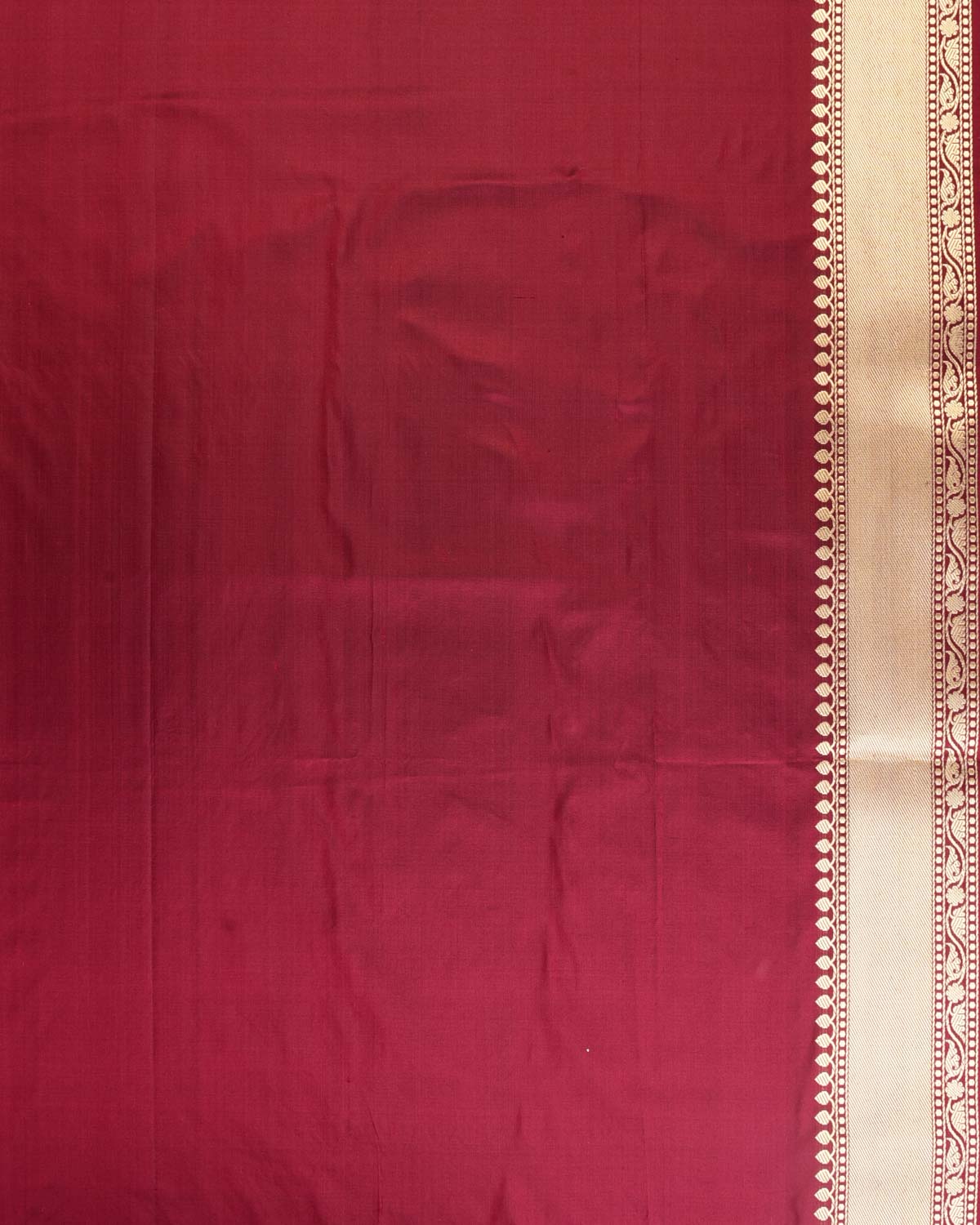 Maroon Gold Zari & Meenekari Diagonal Ornament Stripes Kadhuan Brocade Handwoven Katan Silk Banarasi Saree-HolyWeaves