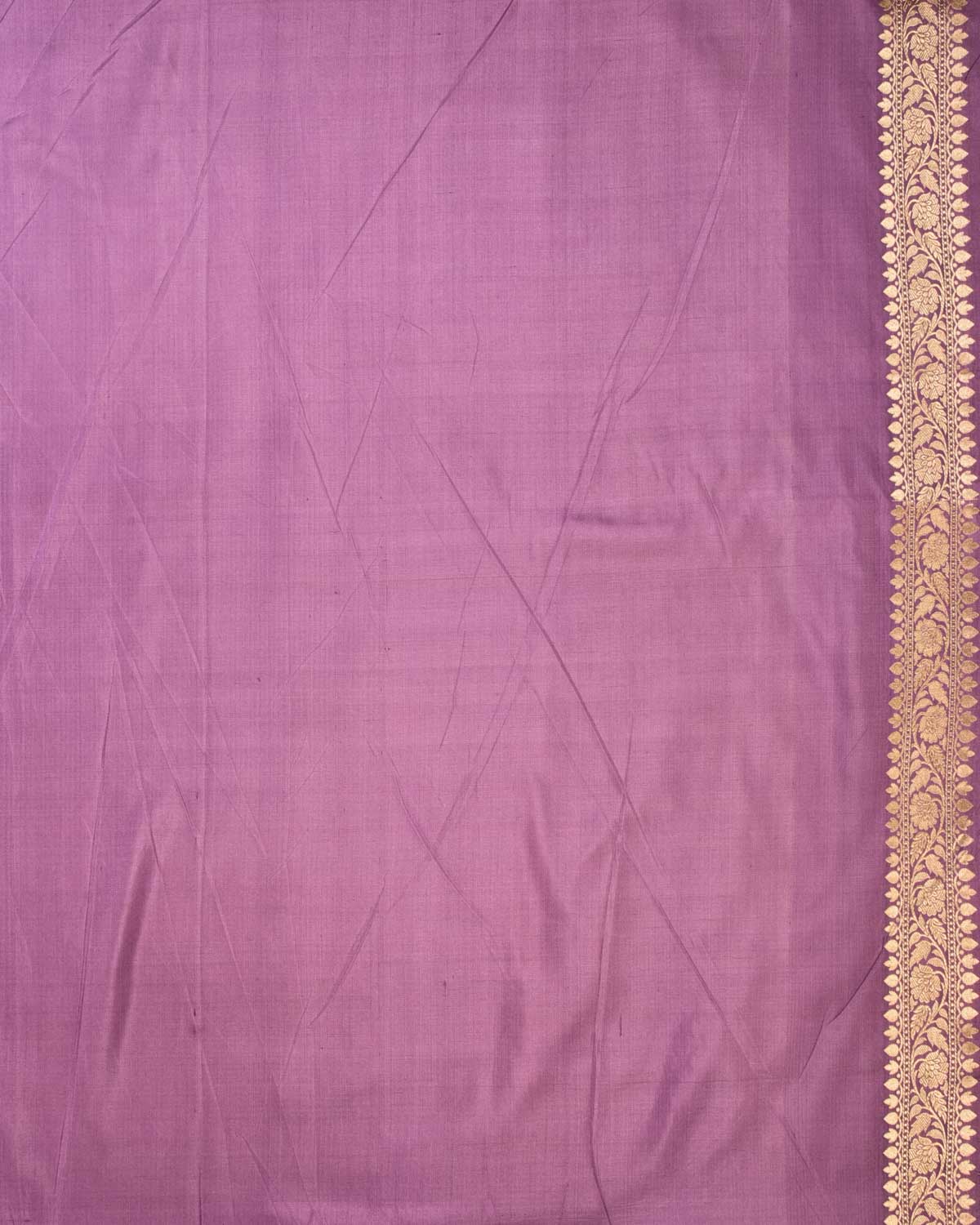 Mauve Banarasi Gold & Silver Zari Alfi Jangla Cutwork Brocade Handwoven Katan Silk Saree-HolyWeaves