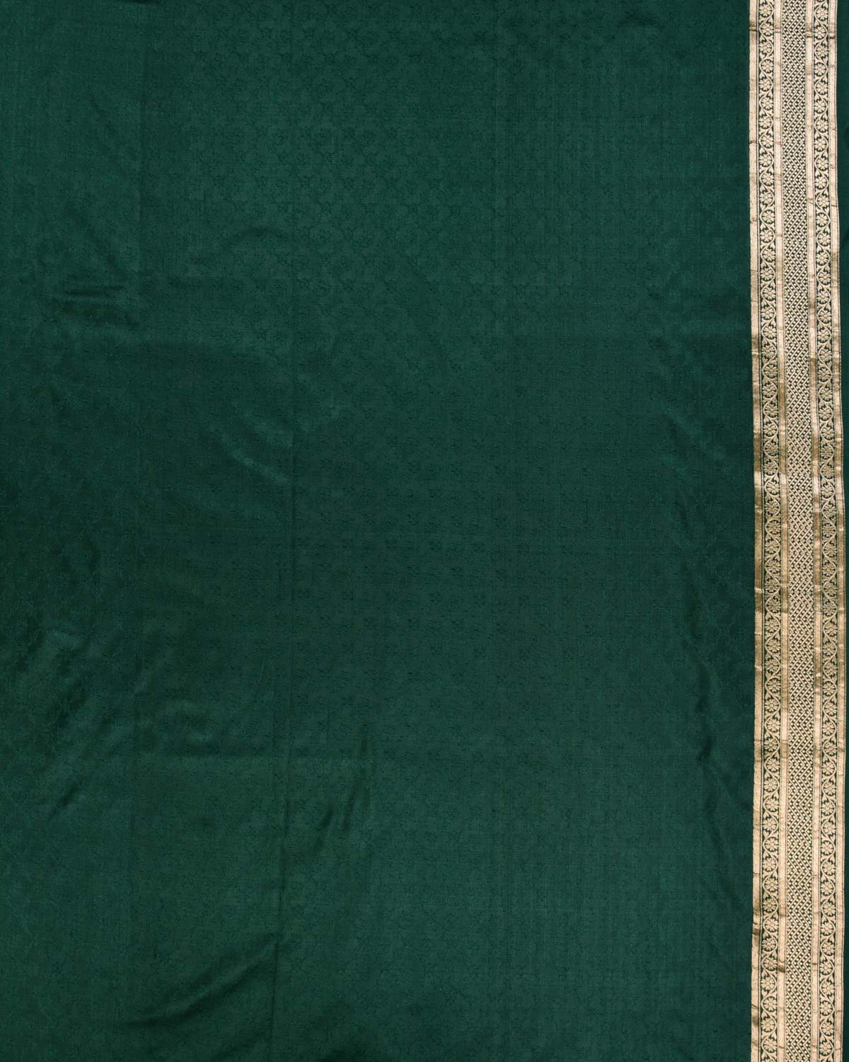 Green Banarasi Gold Zari with Silver Meena Cutwork Brocade Handwoven Katan Silk Saree - By HolyWeaves, Benares