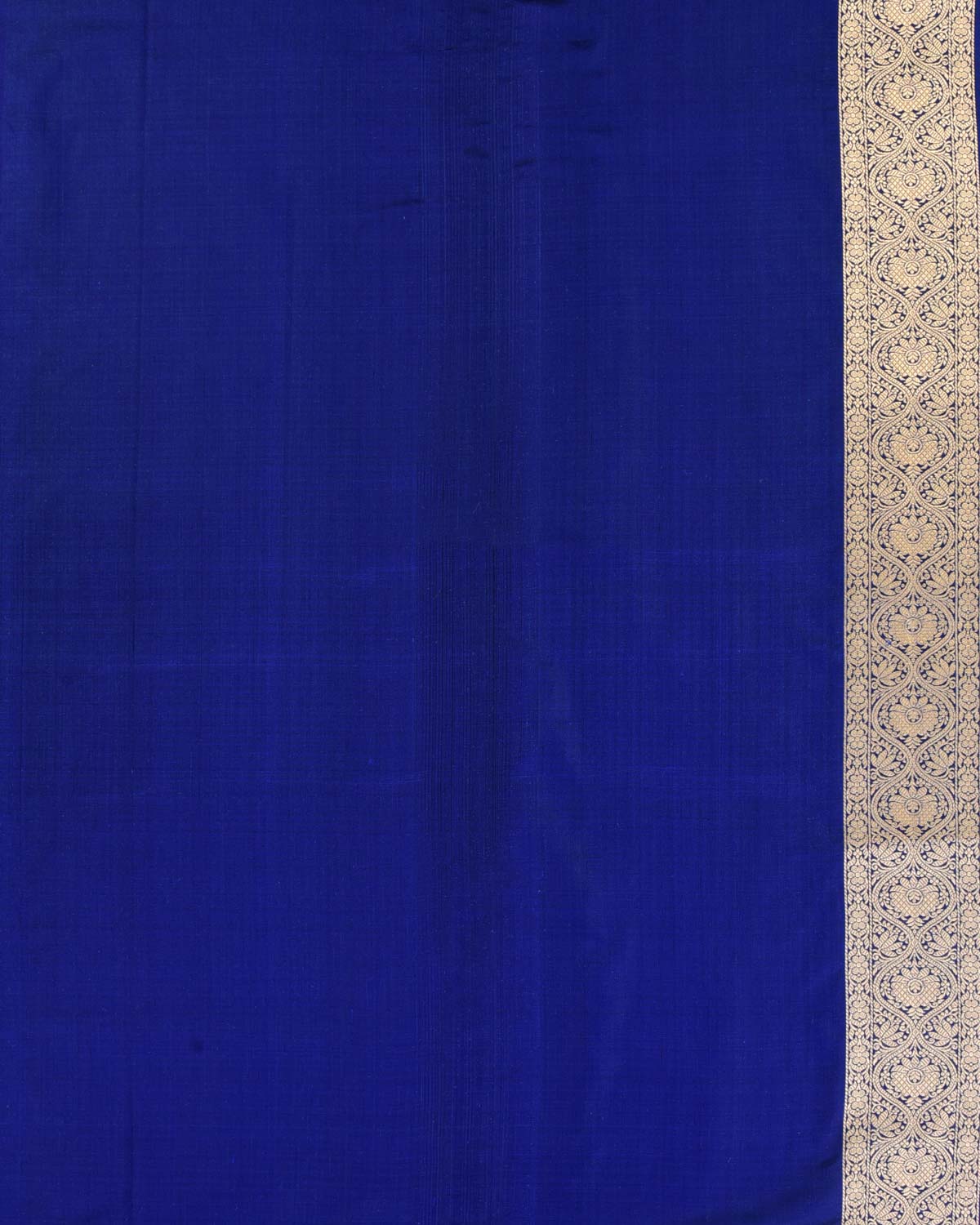 Royal Blue Banarasi Gold Zari Floral Jaal Cutwork Brocade Handwoven Katan Silk Saree-HolyWeaves