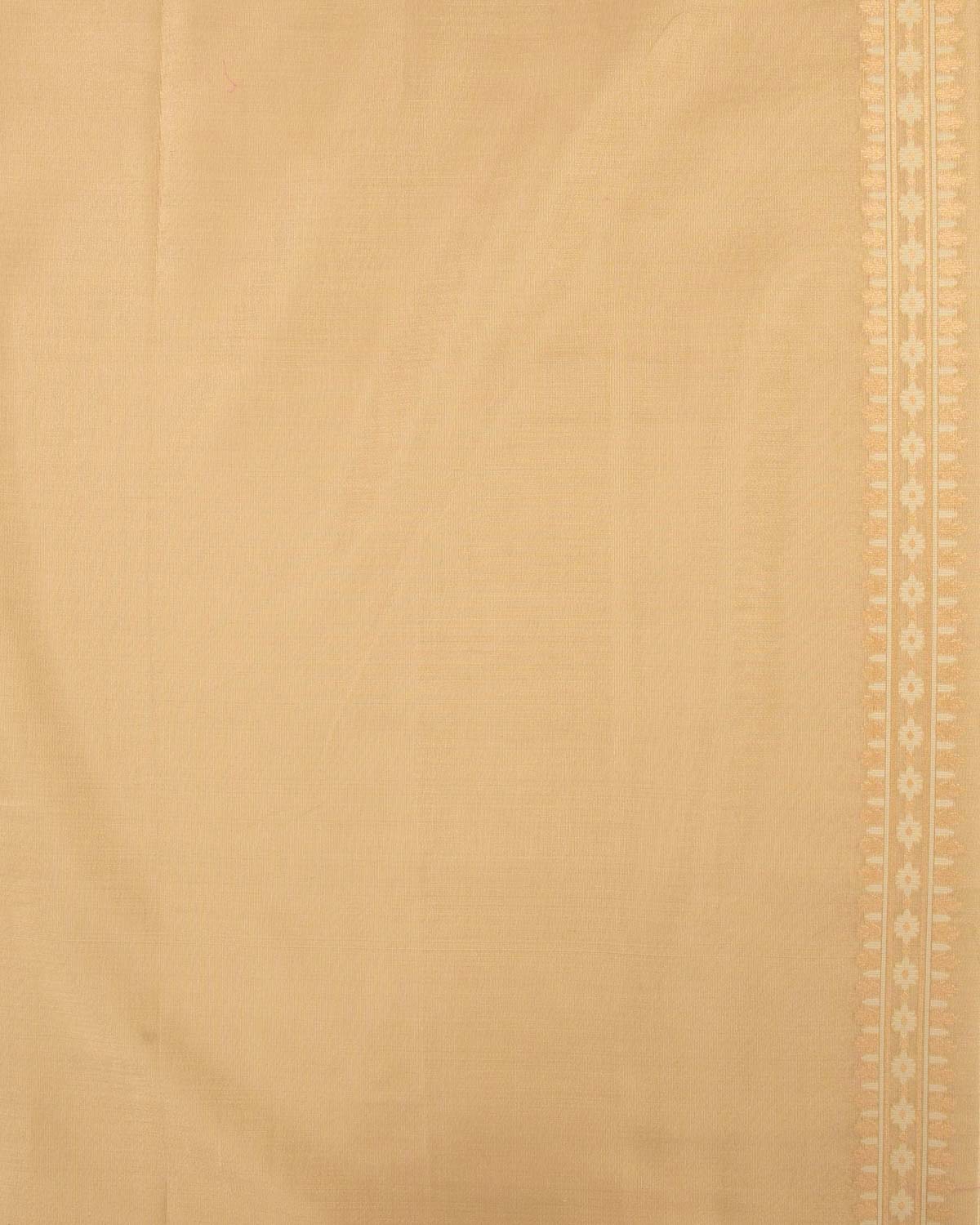 Metallic Gold Banarasi Gold Zari Ornament Chevron Cutwork Brocade Woven Art Cotton Tissue Saree-HolyWeaves