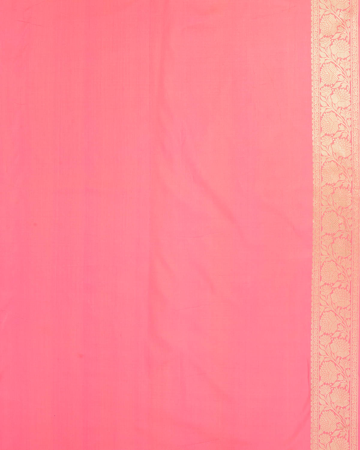 Light Coral Pink Banarasi Gold Zari Duet Meenekari Paisleys Tanchoi Brocade Handwoven Katan Silk Saree-HolyWeaves