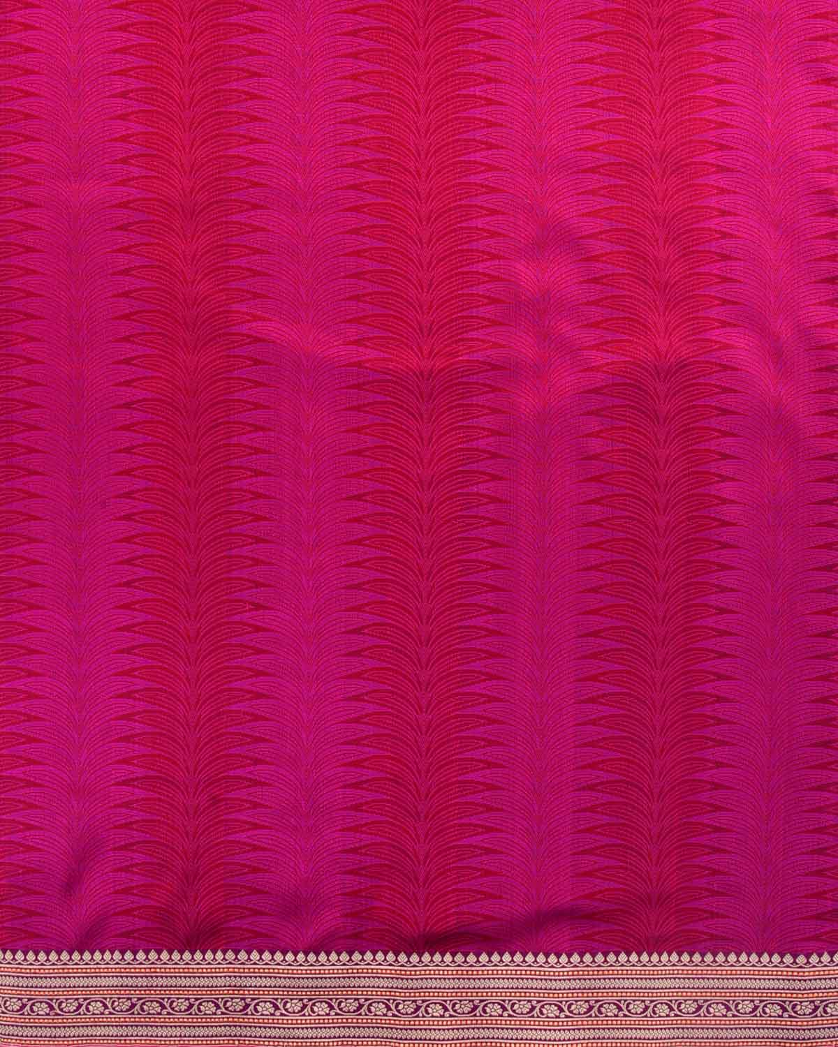 Magenta Jamawar Brocade Handwoven Katan Silk Banarasi Saree-HolyWeaves