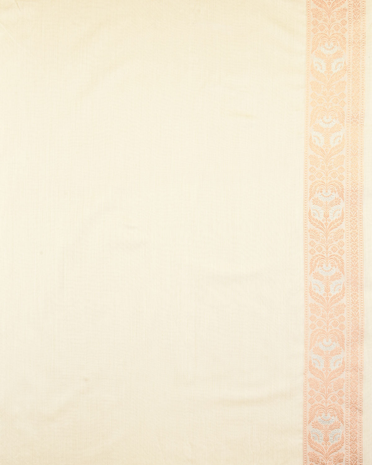 Ivory White Gold & Silver Zari Jaal Cutwork Brocade Woven Spun Silk Banarasi Saree-HolyWeaves