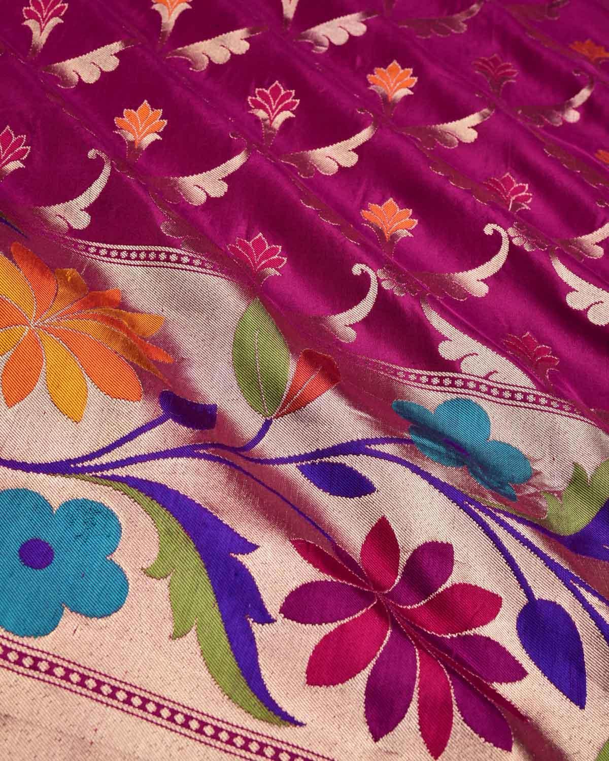 Wedding Blue Violet Kadhwa Jangla Katan Silk Banarasi Handwoven Saree, With  Blouse Piece at Rs 57570 in Varanasi