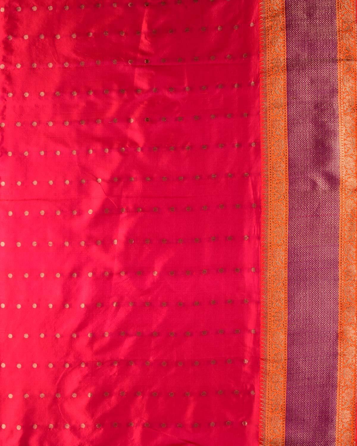 Shot Pink-Green Banarasi Hans Buta Kadhuan Brocade Handwoven Katan Silk Saree - By HolyWeaves, Benares